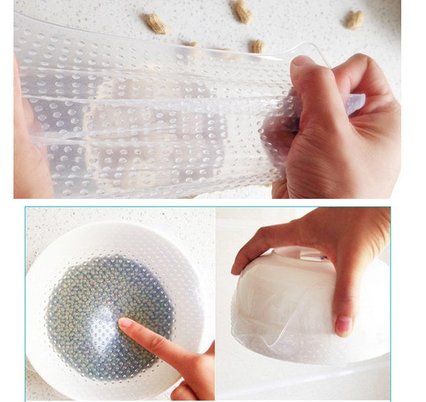 4 Food Multifunctional Reusable Silicone Food Wraps
