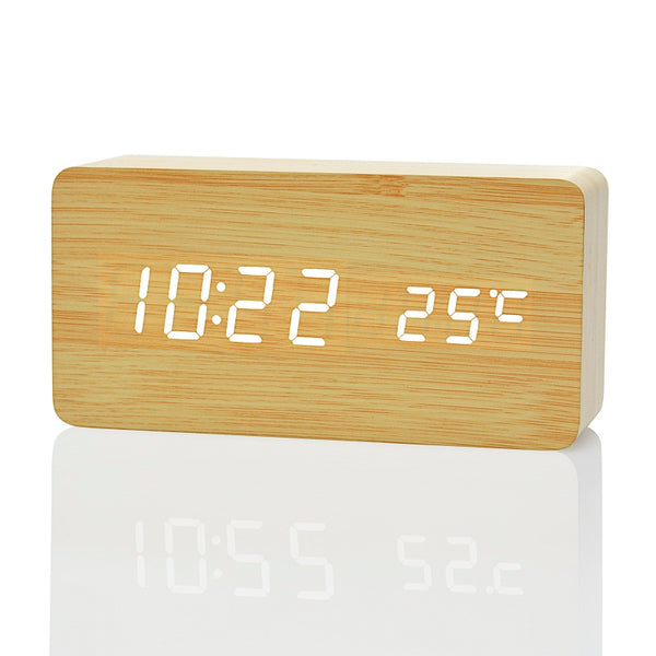 Wood Design LED Alarm Clock