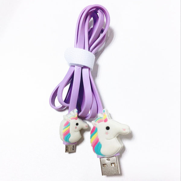 Rainbow Unicorn USB Cable For Android & iPhone
