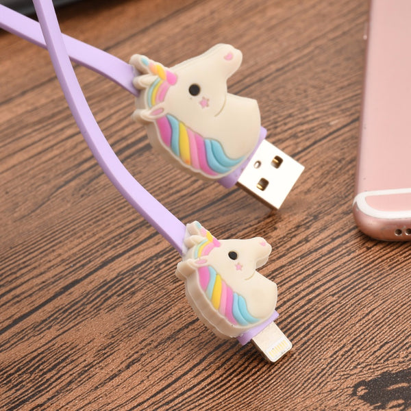Rainbow Unicorn USB Cable For Android & iPhone