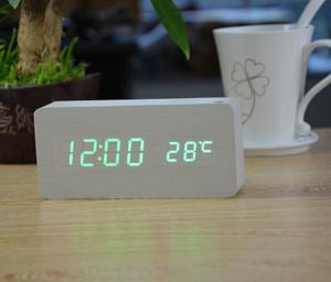 Wood Design LED Alarm Clock