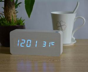 Wood Design LED Alarm Clock