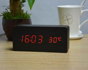 Wood Design LED Alarm Clock