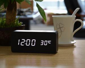Wood Design LED Alarm Clock