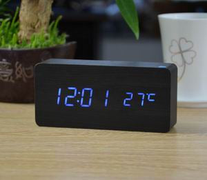 Wood Design LED Alarm Clock
