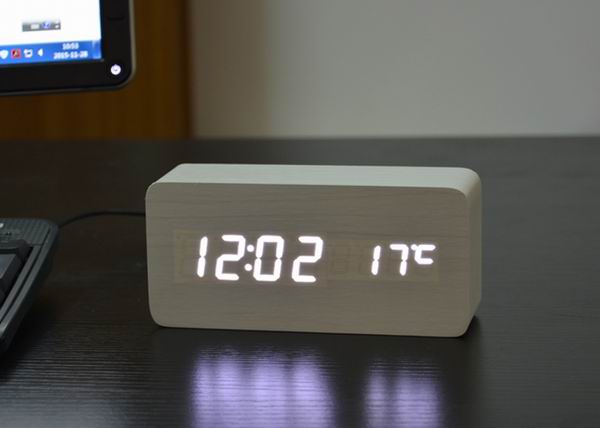 Wood Design LED Alarm Clock