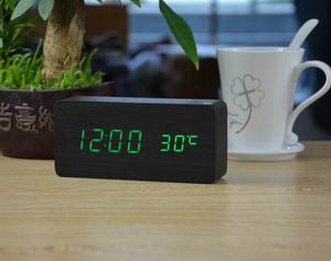 Wood Design LED Alarm Clock
