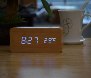 Wood Design LED Alarm Clock