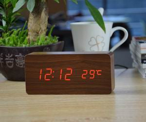 Wood Design LED Alarm Clock